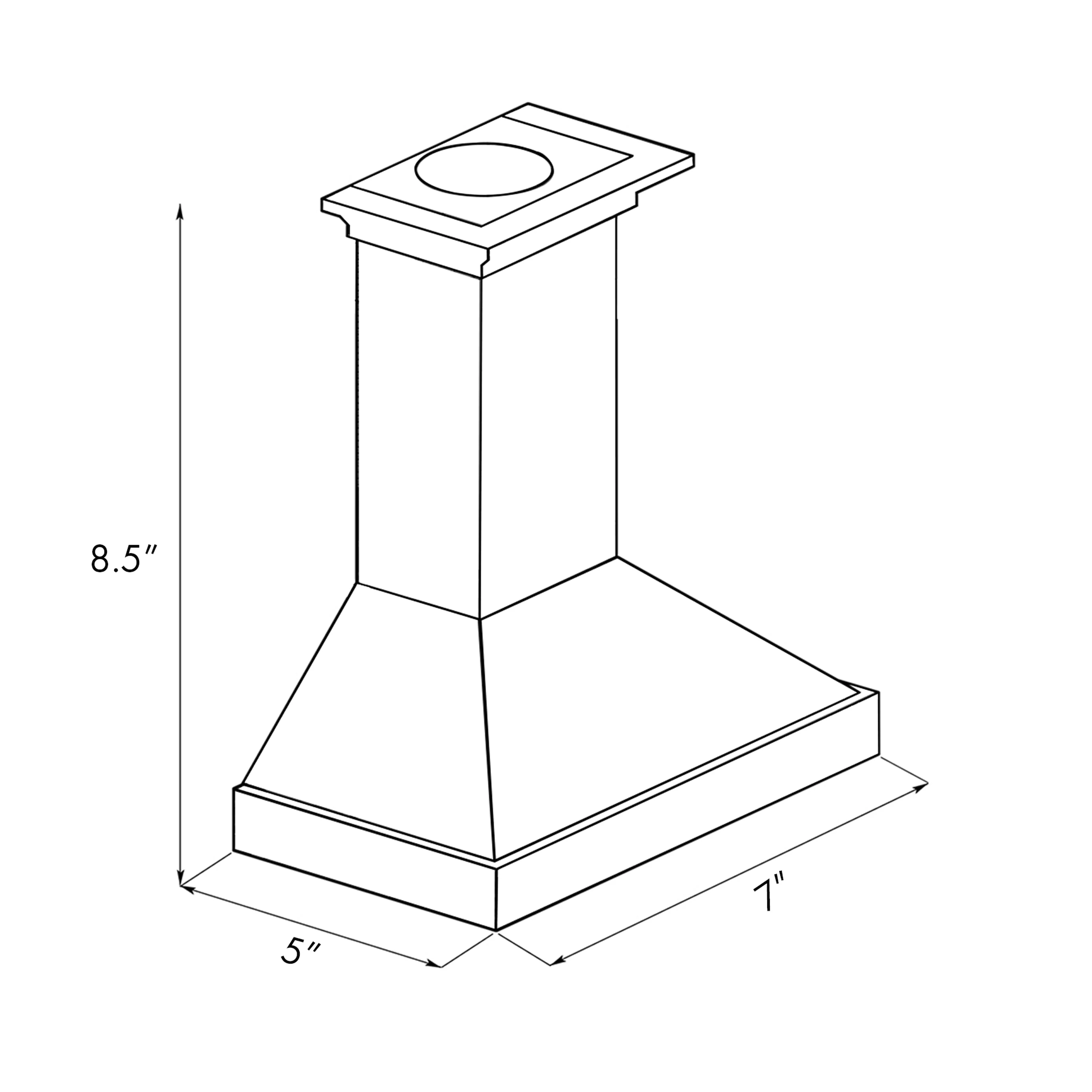 Mini Wood Range Hood - Real Walnut (WMH-R) - Image 2