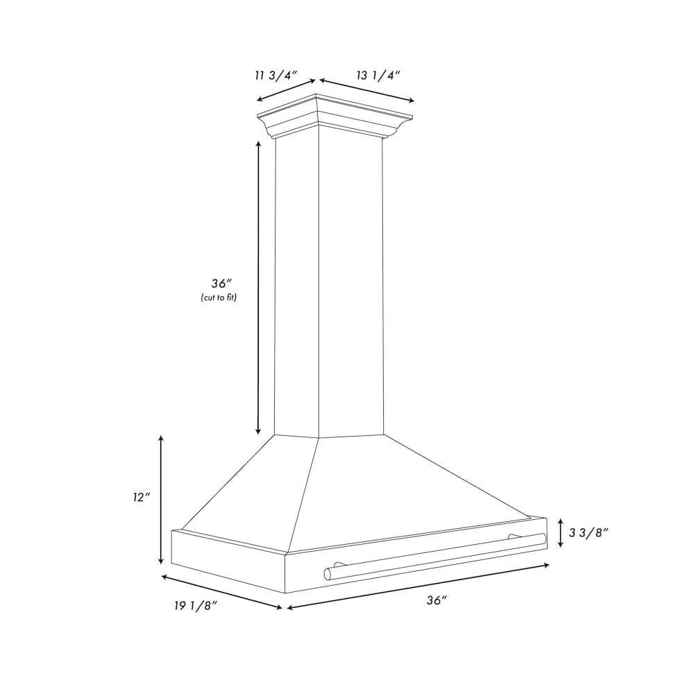 ZLINE 36 in. Convertible Black Stainless Steel Wall Mount Range Hood With Black Stainless Steel, Handle Open Box-Good Condition - Image 5