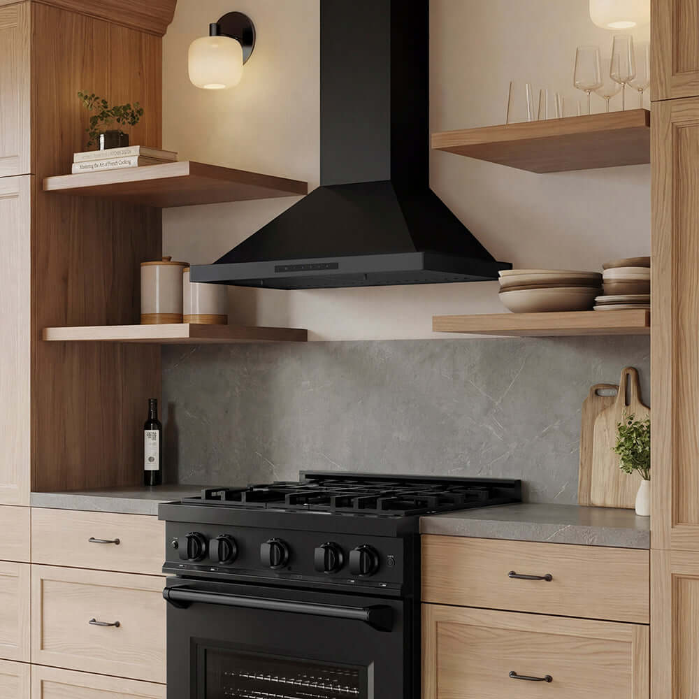 ZLINE 30 in. Convertible Vent Wall Mount Range Hood in Black Stainless Steel, Handle Open Box-Good Condition - Image 11