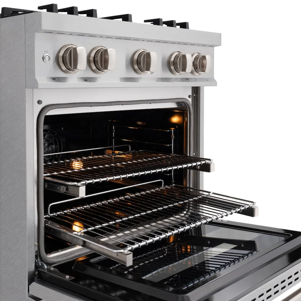 ZLINE 30 in. 4.2 cu. ft. Classic Dual Fuel Range with 4 Burner Gas Cooktop and Electric Convection Oven in Satin Stainless Steel, Open Box-Good Condition - Image 2