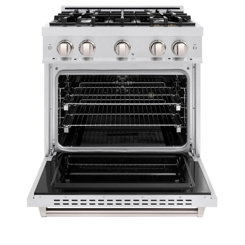 ZLINE 30 in. 4.2 cu. ft. Classic Dual Fuel Range with 4 Burner Gas Cooktop and Electric Convection Oven in Satin Stainless Steel, Open Box-Good Condition - Image 7