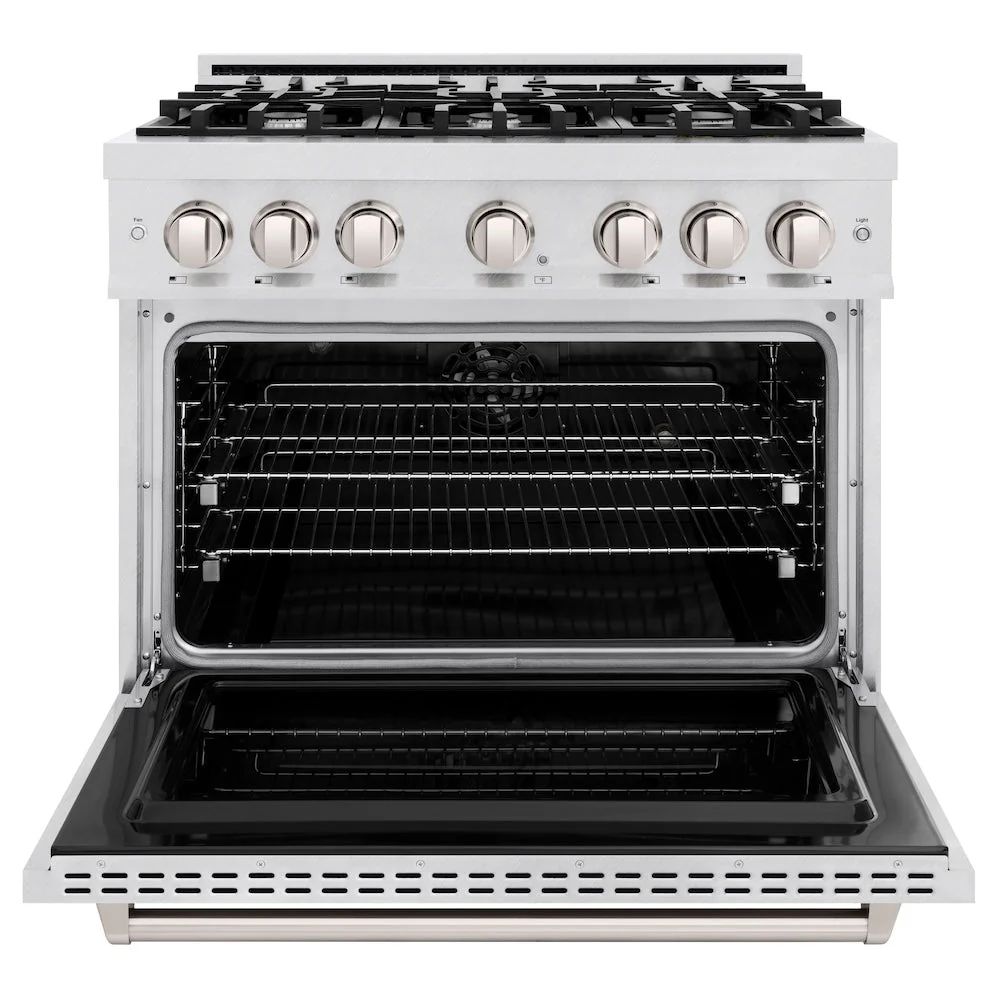 ZLINE 36 in. 5.2 cu. ft. Classic Dual Fuel Range with 6 Burner Gas Cooktop and Electric Convection Oven in Satin Stainless Steel, Open Box-Good Condition - Image 7