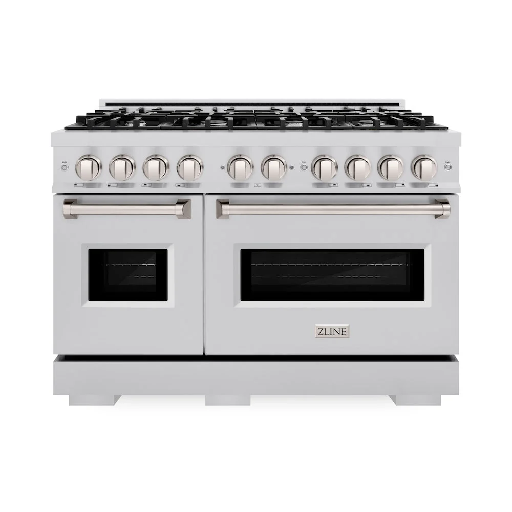 ZLINE 48 in. 6.7 cu. ft. Classic Double Oven Gas Range with 8 Burner Cooktop in Stainless Steel, Open Box-Good Condition - Image 5