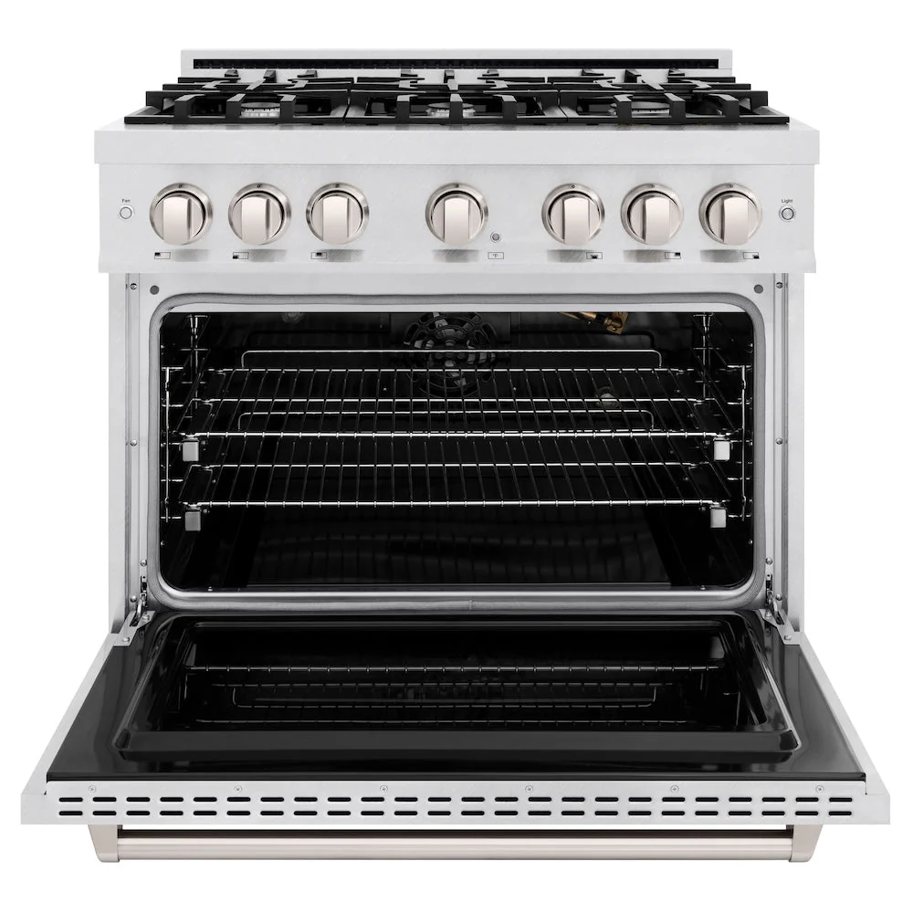 ZLINE 36 in. 5.2 cu. ft. Classic Gas Range with 6 Burner Cooktop and Convection Gas Oven in Satin Stainless Steel, Open Box-Good Condition - Image 7