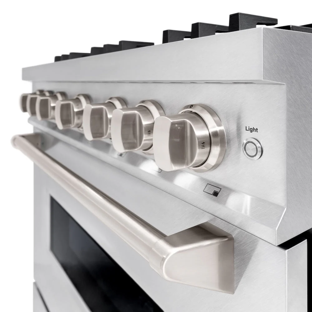 ZLINE 36 in. 5.2 cu. ft. Classic Gas Range with 6 Burner Cooktop and Convection Gas Oven in Satin Stainless Steel, Open Box-Good Condition - Image 9