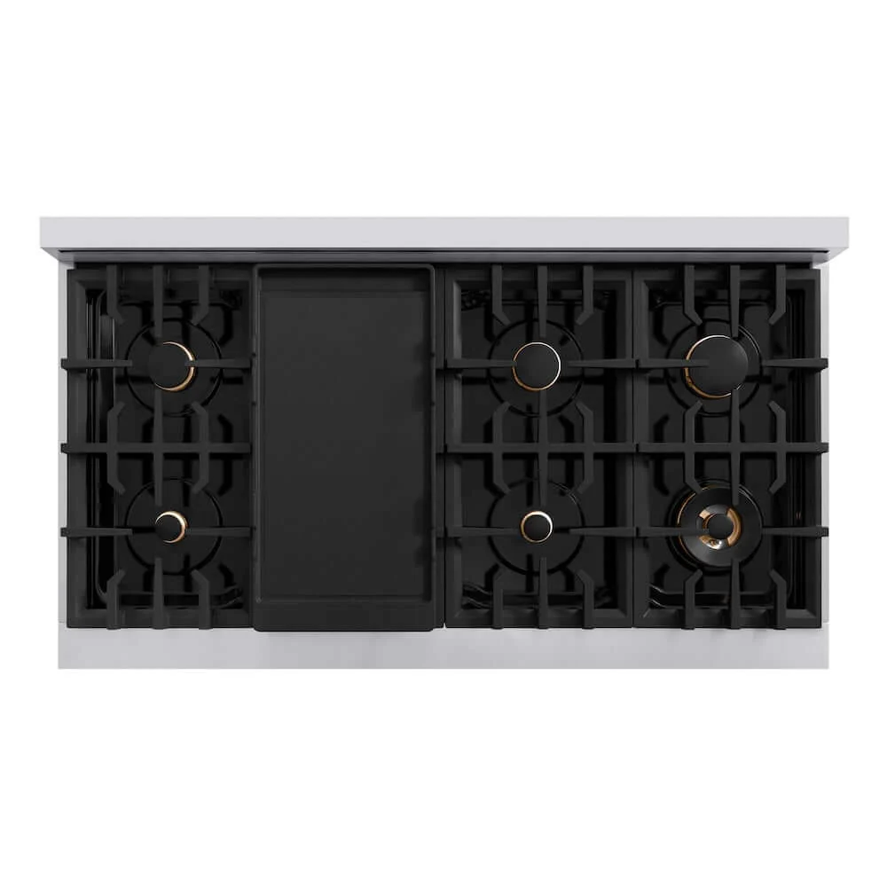 ZLINE Autograph Edition 48 in. 6.7 cu. ft. Classic Double Oven Gas Range with 8 Burner Cooktop in Stainless Steel and Champagne Bronze Accents, Open Box-Good Condition - Image 5