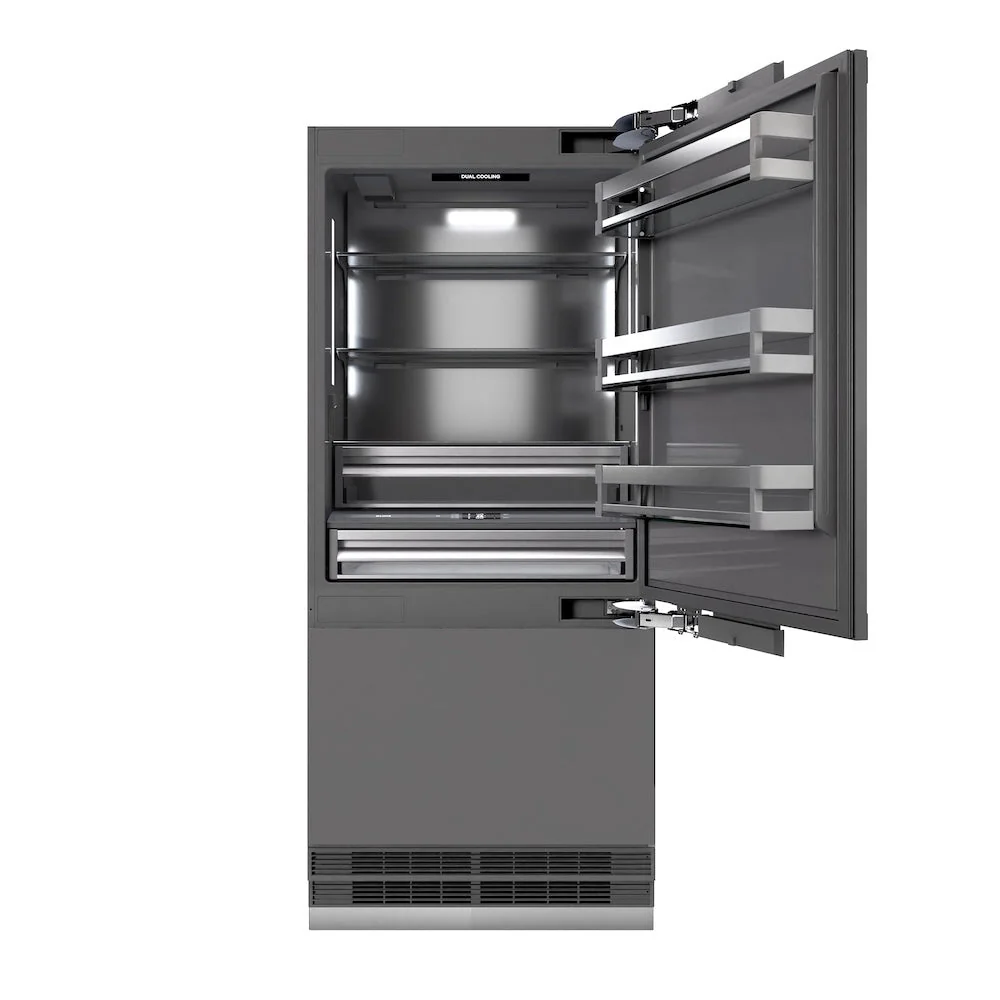 ZLINE 36 in. 19.8 cu. ft. Panel Ready Built-In Bottom Freezer Refrigerator with Water Dispenser and Ice Maker with Graphite Gray Interior, Open Box-Good Condition - Image 7