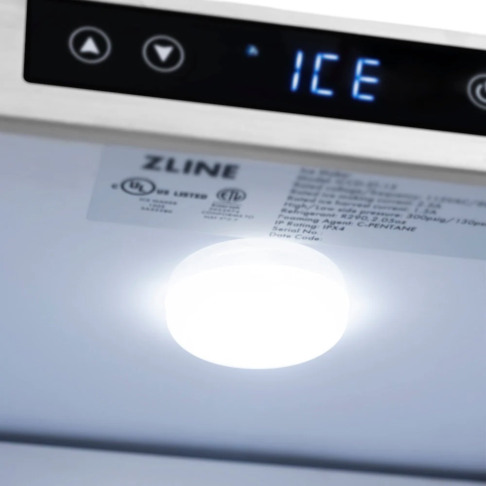 ZLINE 15 in. Touchstone Clear Cube Ice Maker with Drain Pump and Solid Stainless Steel Door, Open Box-Good Condition - Image 6