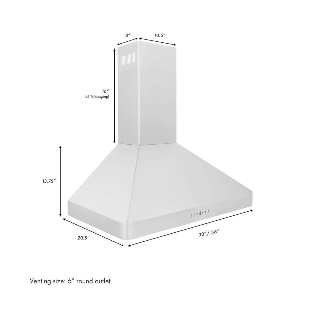 ZLINE 30 in. Convertible Vent Wall Mount Range Hood in Stainless Steel, Handle Open Box-Good Condition - Image 10
