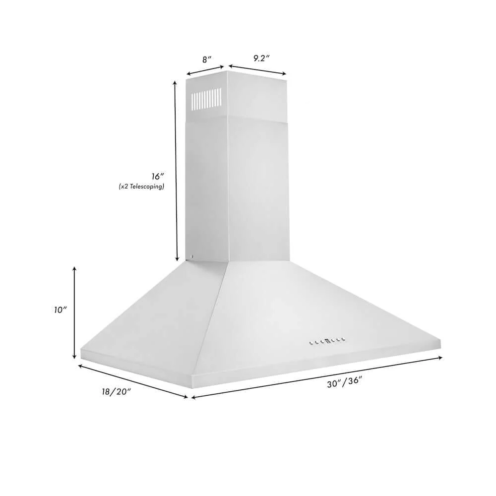 ZLINE 30 in. Convertible Vent Convertible Vent Wall Mount Range Hood in Stainless Steel, Handle Open Box-Good Condition - Image 8