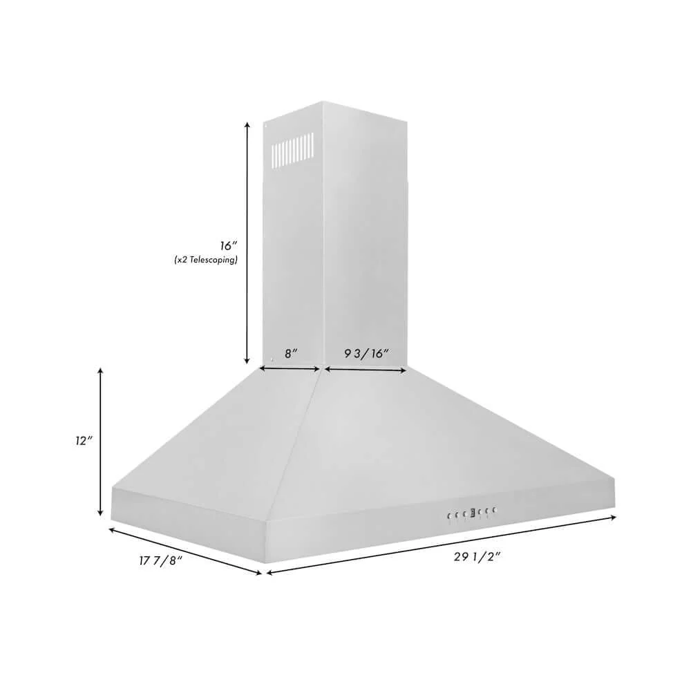 ZLINE 30 in. Convertible Vent Convertible Vent Wall Mount Range Hood in Stainless Steel, Handle Open Box-Good Condition - Image 10