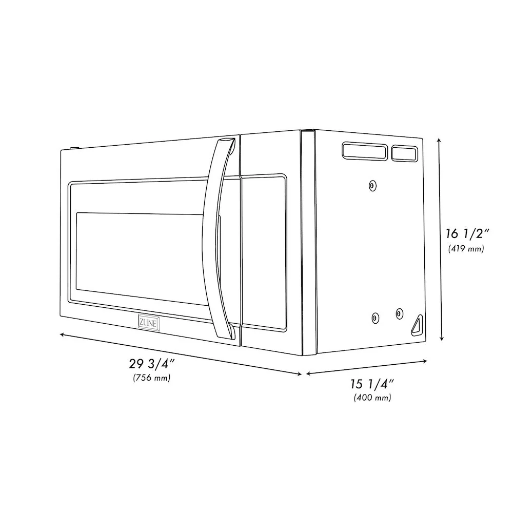 ZLINE 30 in. 1.5 cu. ft. Over-The-Range Convection Microwave Oven in Stainless Steel with Modern Handle and Sensor Cooking, Open Box-Good Condition - Image 14