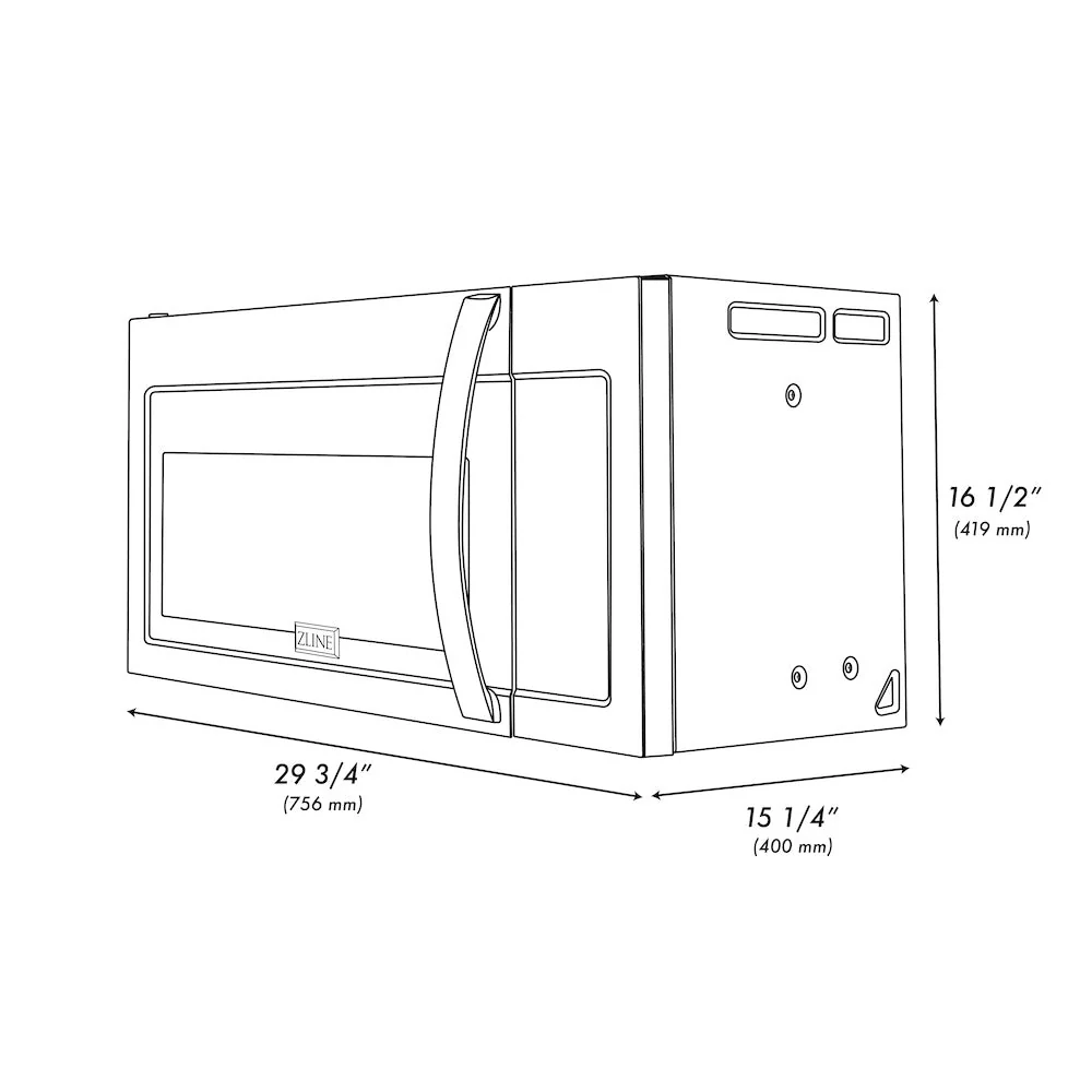 ZLINE 30 in. 1.5 cu. ft. Over-The-Range Convection Microwave Oven in Black Stainless Steel with Modern Handle and Sensor Cooking, Open Box-Good Condition - Image 10