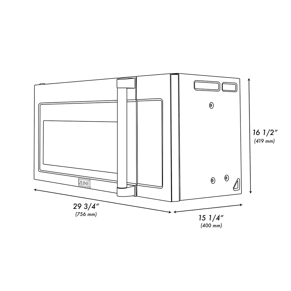 ZLINE 30 in. 1.5 cu. ft. Over-The-Range Convection Microwave Oven in Stainless Steel with Traditional Handle and Sensor Cooking, Open Box-Good Condition - Image 14