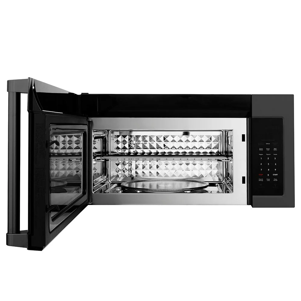 ZLINE 30 in. 1.5 cu. ft. Over-The-Range Convection Microwave Oven in Black Stainless Steel with Traditional Handle and Sensor Cooking, Open Box-Good Condition - Image 4