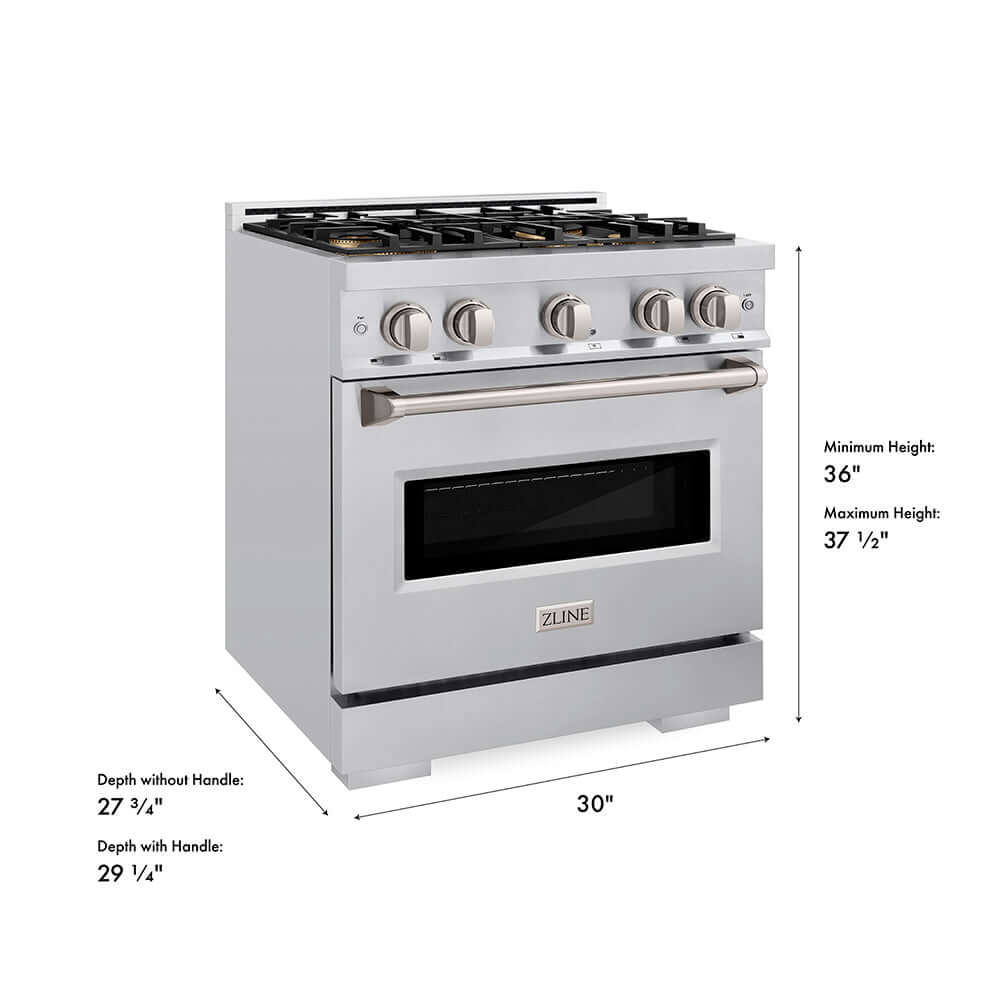 ZLINE 30 in. 4.2 cu. ft. Classic Dual Fuel Range with 4 Burner DuoPro™ Cooktop and Electric Convection Oven in Stainless Steel, Open Box-Good Condition - Image 26