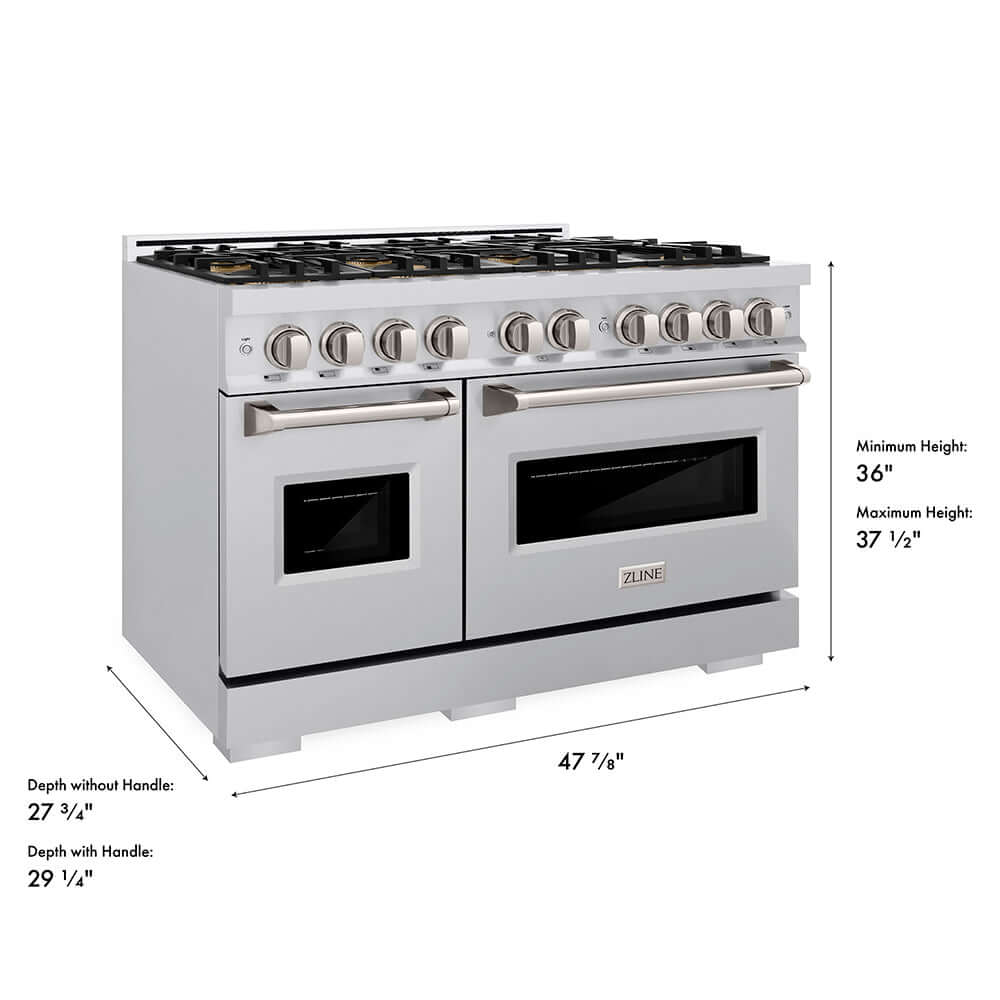 ZLINE 48 in. 6.7 cu. ft. Classic Dual Fuel Range with 8 Burner DuoPro™ Cooktop and Dual Ovens in Stainless Steel, Open Box-Good Condition - Image 29