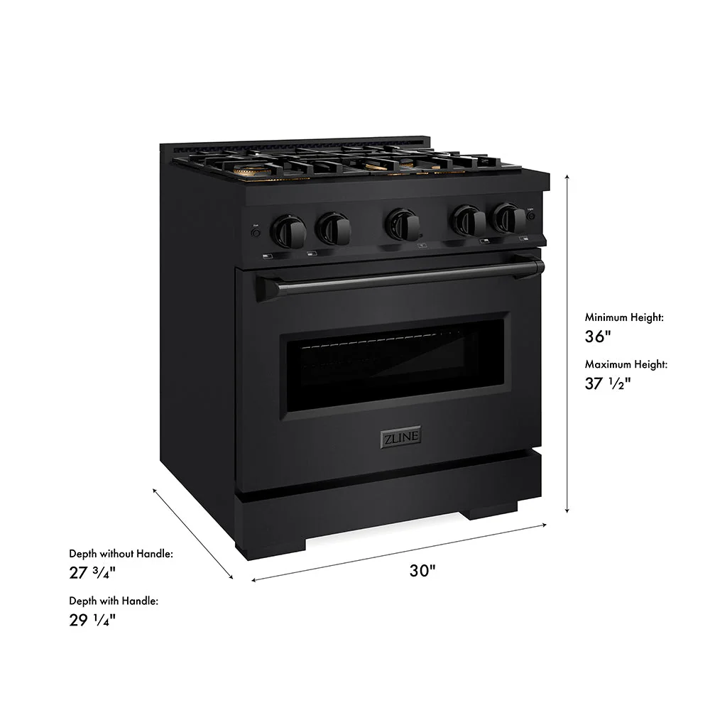 ZLINE 30 in. 4.2 cu. ft. Classic Gas Range with 4 Burner DuoPro™ Cooktop and Convection Gas Oven in Black Stainless Steel, Open Box-Good Condition - Image 26
