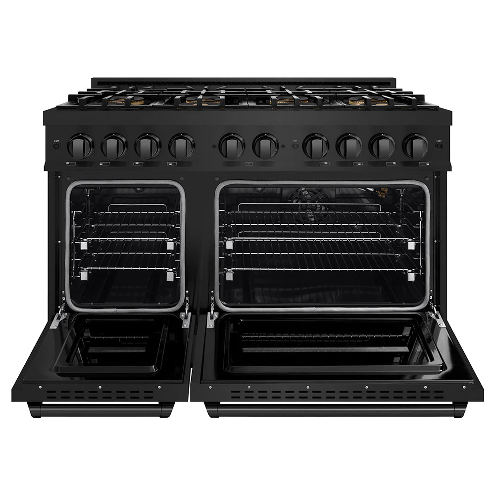 ZLINE 48 in. 6.7 cu. ft. Classic Gas Range with 8 Burner DuoPro™ Cooktop and Dual Ovens in Black Stainless Steel, Open Box-Good Condition - Image 14