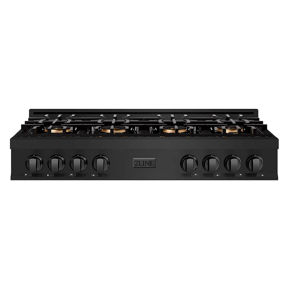 ZLINE 48 in. Classic Gas Rangetop with 8 Burner DuoPro™ Cooktop in Black Stainless Steel, Open Box-Good Condition - Image 4