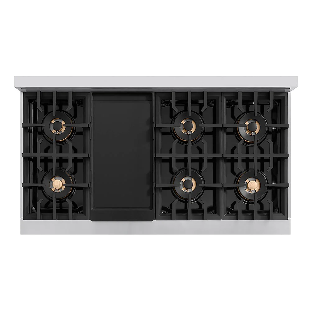 ZLINE Autograph Edition 48 in. Classic Gas Rangetop with 8 Burner DuoPro™ Cooktop in Stainless Steel and Polished Gold Accents, Open Box-Good Condition - Image 5