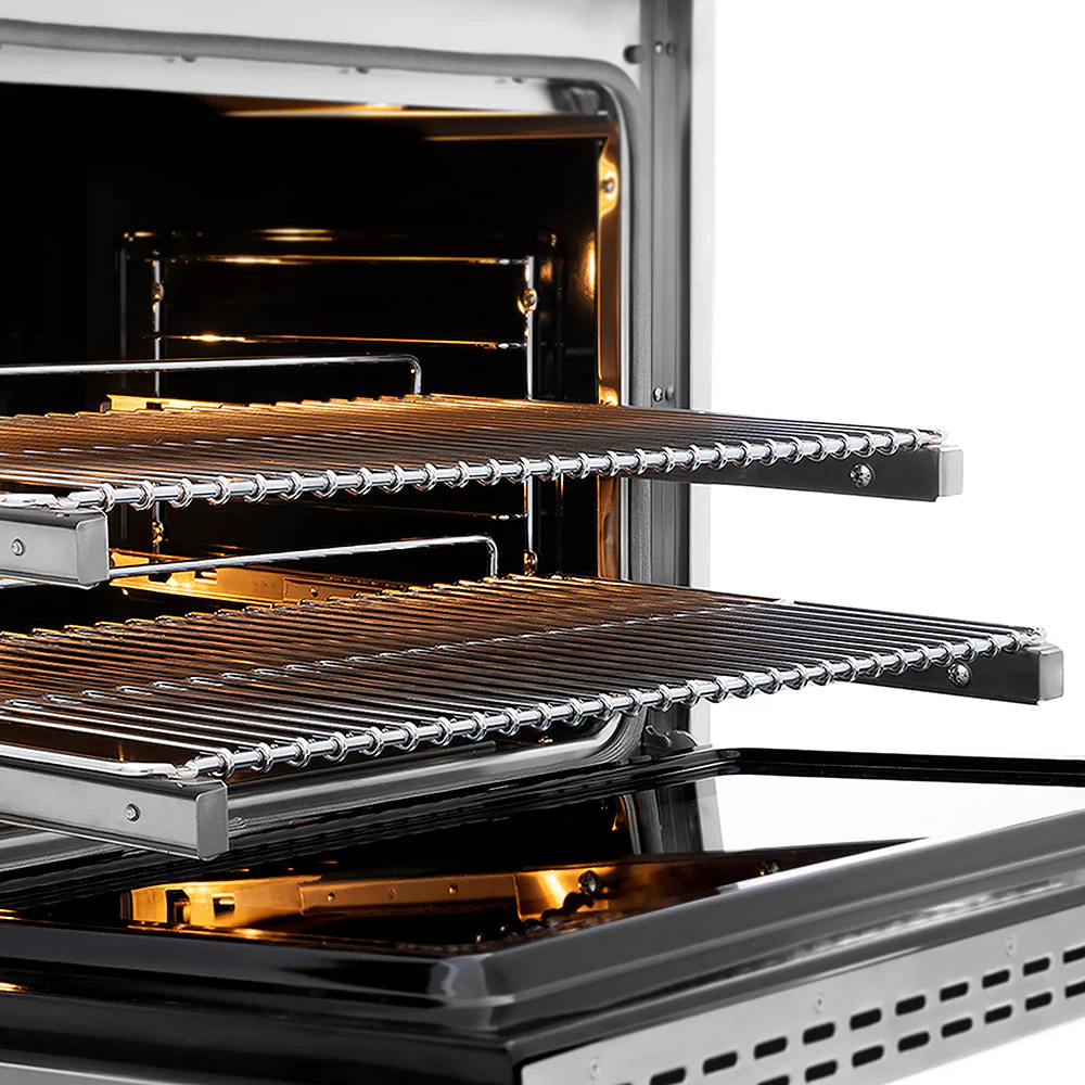 ZLINE Autograph Edition 36 in. 5.2 cu. ft. Paramount Dual Fuel Range with 6 Burner DuoPro™ Cooktop and Electric Convection Oven in Stainless Steel and Champagne Bronze Accents, Open Box-Good Condition - Image 9