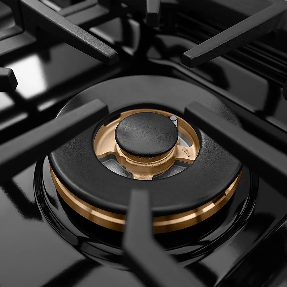 ZLINE Autograph Edition 30 in. 4.2 cu. ft. Paramount Dual Fuel Range with 4 Burner DuoPro™ Cooktop and Electric Convection Oven in Stainless Steel with White Matte Door and Champagne Bronze Accents, Open Box-Good Condition - Image 7
