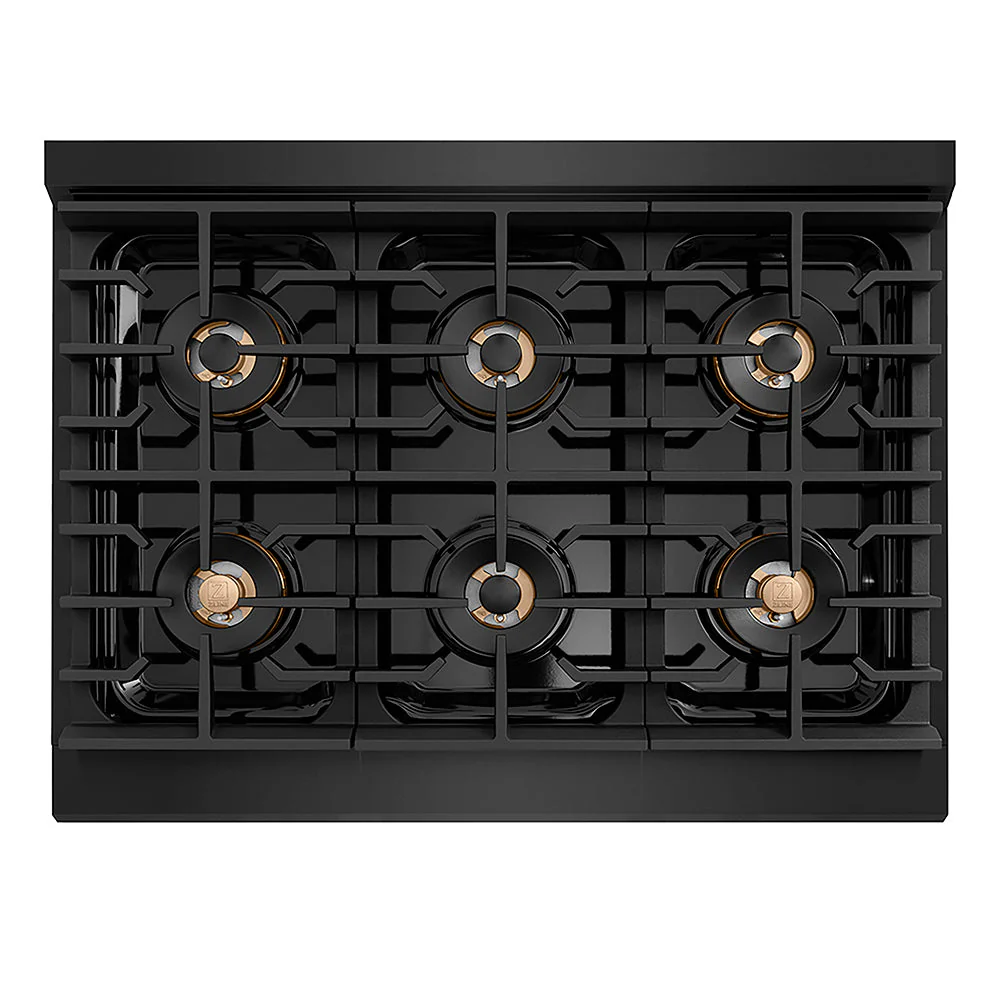 ZLINE 36 in. 5.2 cu. ft. Paramount Gas Range with 6 Burner DuoPro™ Cooktop and Convection Gas Oven in Black Stainless Steel, Open Box-Good Condition - Image 2
