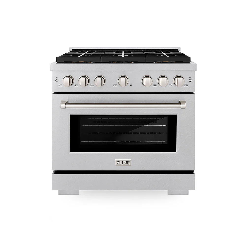 ZLINE 36 in. 5.2 cu. ft. Paramount Gas Range with 6 Burner DuoPro™ Cooktop and Convection Gas Oven in Satin Stainless Steel, Open Box-Good Condition - Image 3