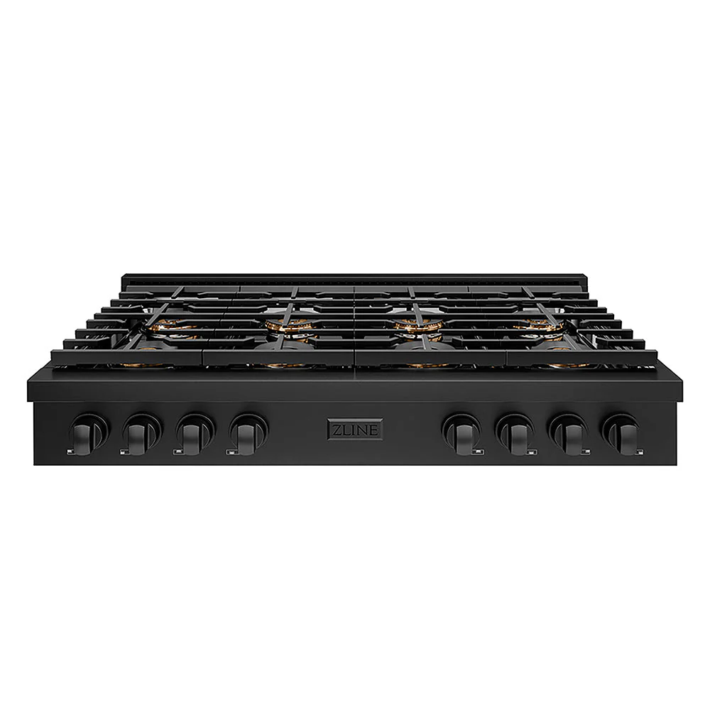 ZLINE 48 in. Paramount Gas Rangetop with 8 Burner DuoPro™ Cooktop in Black Stainless Steel, Open Box-Good Condition - Image 3