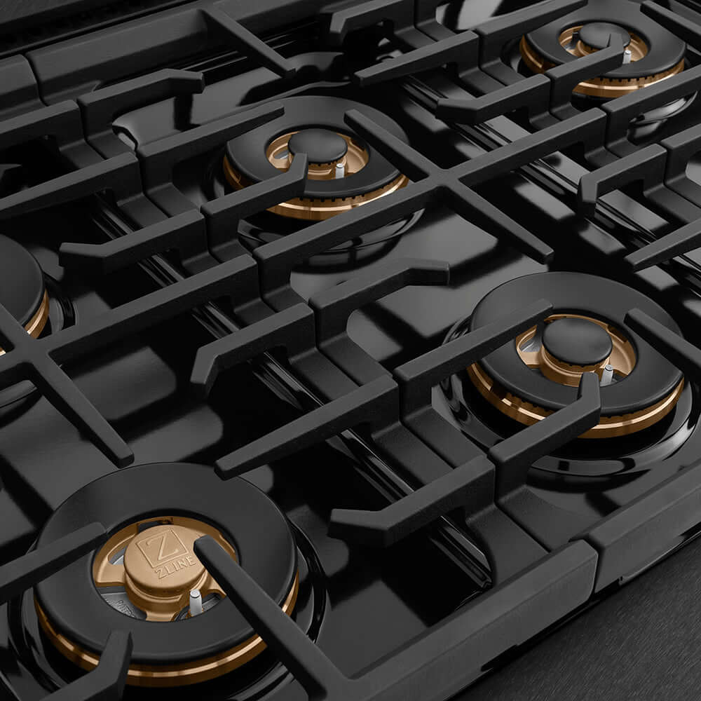 ZLINE Autograph Edition 48 in. Paramount Gas Rangetop with 8 Burner DuoPro™ Cooktop in Black Satin Stainless Steel and Champagne Bronze Accents, Open Box-Good Condition - Image 6