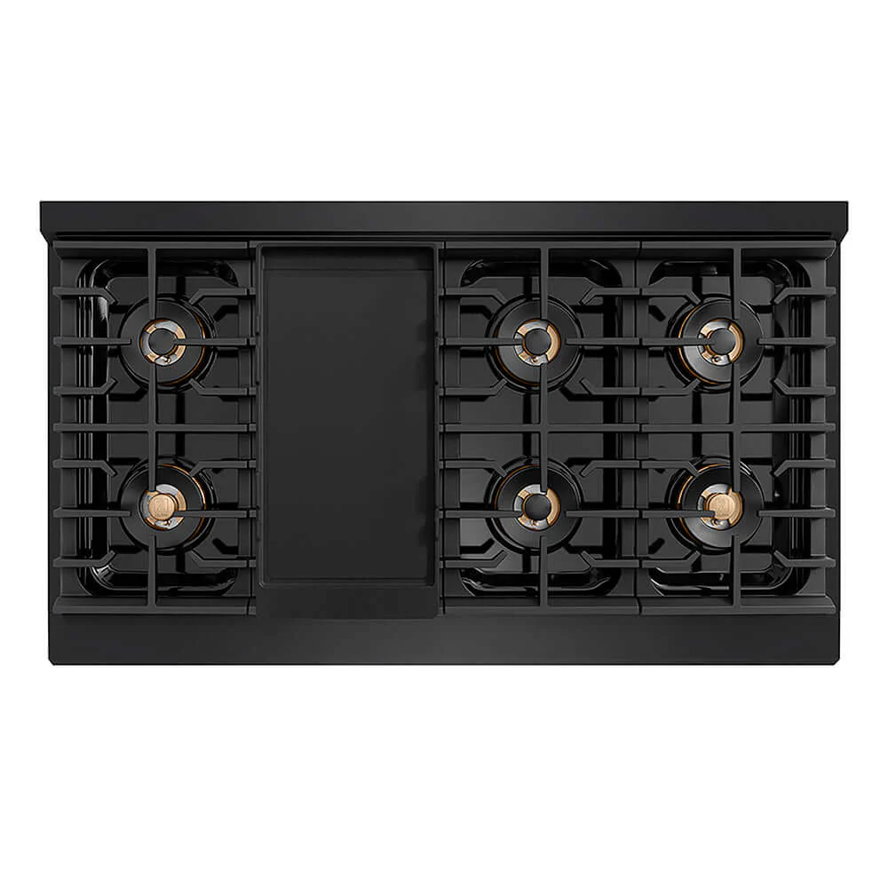 ZLINE Autograph Edition 48 in. Paramount Gas Rangetop with 8 Burner DuoPro™ Cooktop in Black Stainless Steel and Champagne Bronze Accents, Open Box-Good Condition - Image 4