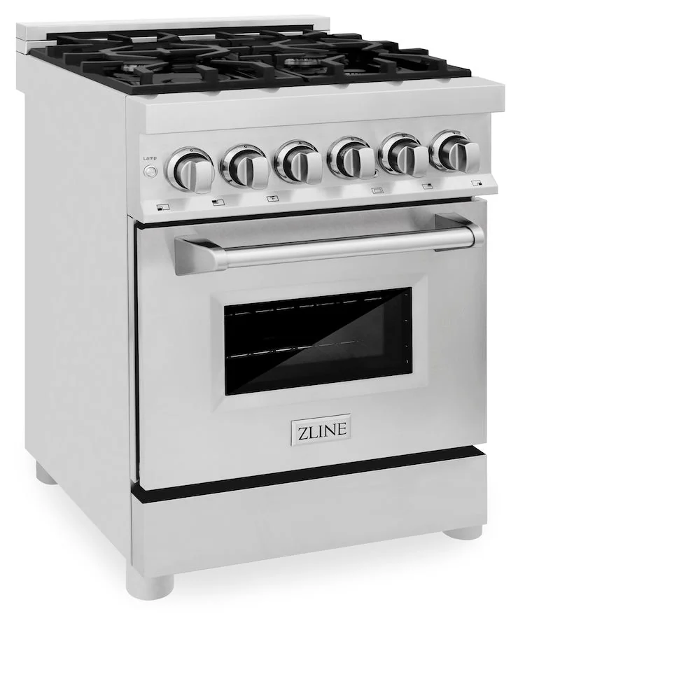 ZLINE 24 in. 2.8 cu. ft. Legacy Dual Fuel Range with 4 Burner Gas Cooktop and Electric Convection Oven in Stainless Steel, Open Box-Good Condition - Image 3