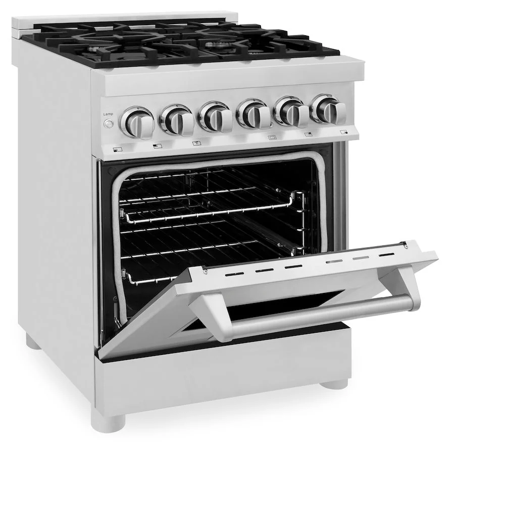 ZLINE 24 in. 2.8 cu. ft. Legacy Dual Fuel Range with 4 Burner Gas Cooktop and Electric Convection Oven in Stainless Steel, Open Box-Good Condition - Image 4
