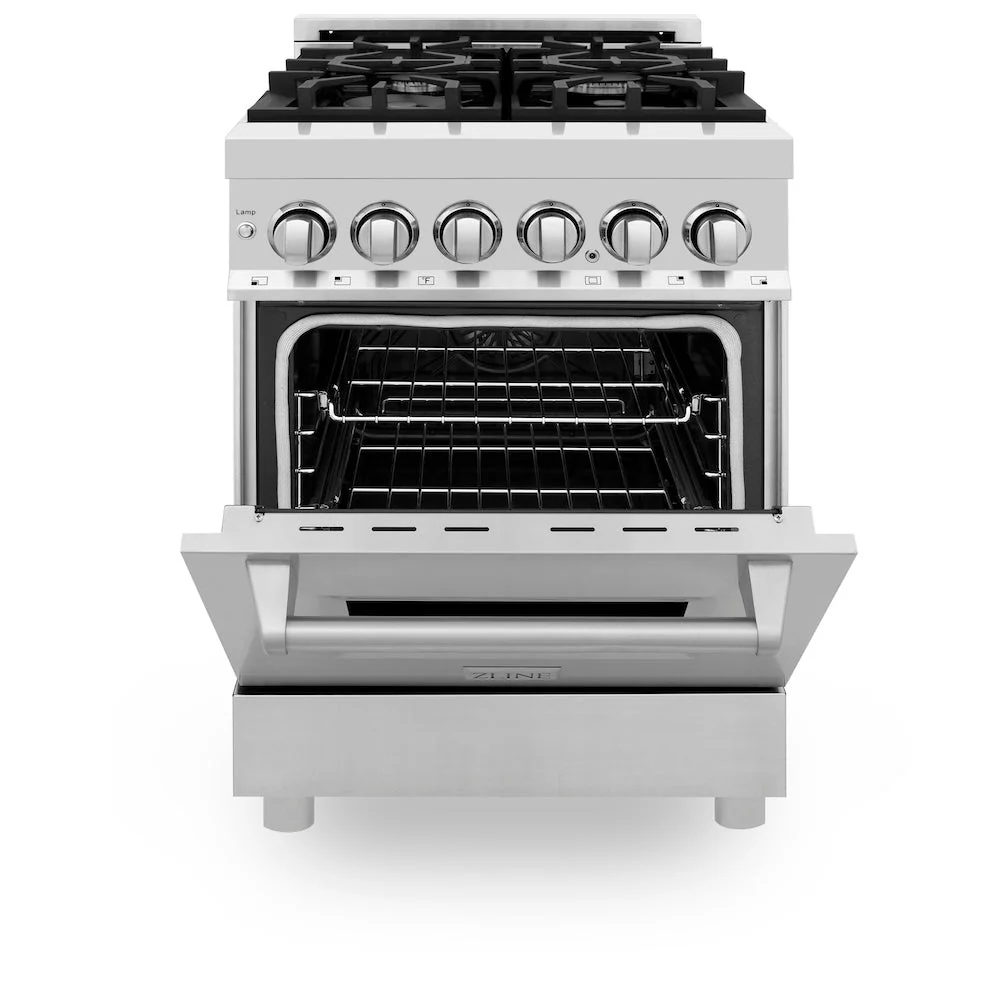 ZLINE 24 in. 2.8 cu. ft. Legacy Dual Fuel Range with 4 Burner Gas Cooktop and Electric Convection Oven in Stainless Steel, Open Box-Good Condition - Image 7