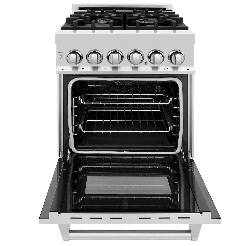 ZLINE 24 in. 2.8 cu. ft. Legacy Dual Fuel Range with 4 Burner Gas Cooktop and Electric Convection Oven in Stainless Steel, Open Box-Good Condition - Image 8