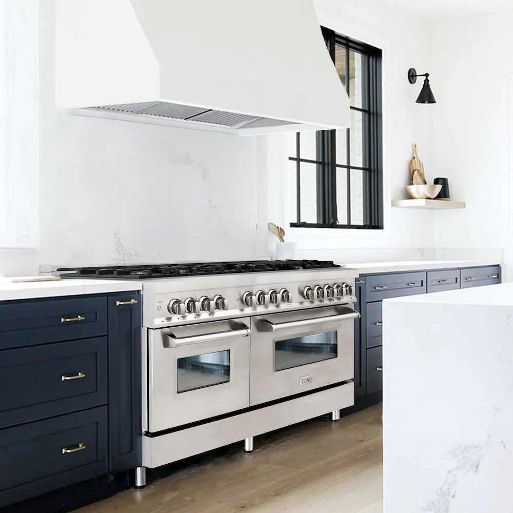 ZLINE 60 in. 7.4 cu. ft. Legacy Dual Fuel Range with 9 Burner Gas Cooktop and 2 Electric Convection Ovens in Stainless Steel, Open Box-Good Condition - Image 2