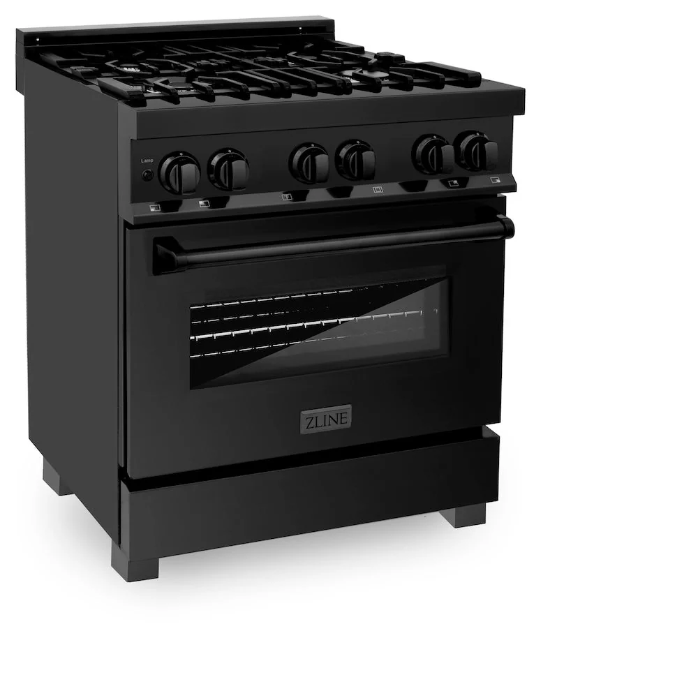 ZLINE 30 in. 4.0 cu. ft. Legacy Dual Fuel Range with 4 Burner Gas Cooktop and Electric Convection Oven in Black Stainless Steel, Open Box-Good Condition - Image 3