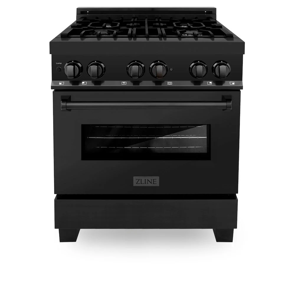 ZLINE 30 in. 4.0 cu. ft. Legacy Dual Fuel Range with 4 Burner Gas Cooktop and Electric Convection Oven in Black Stainless Steel, Open Box-Good Condition - Image 7