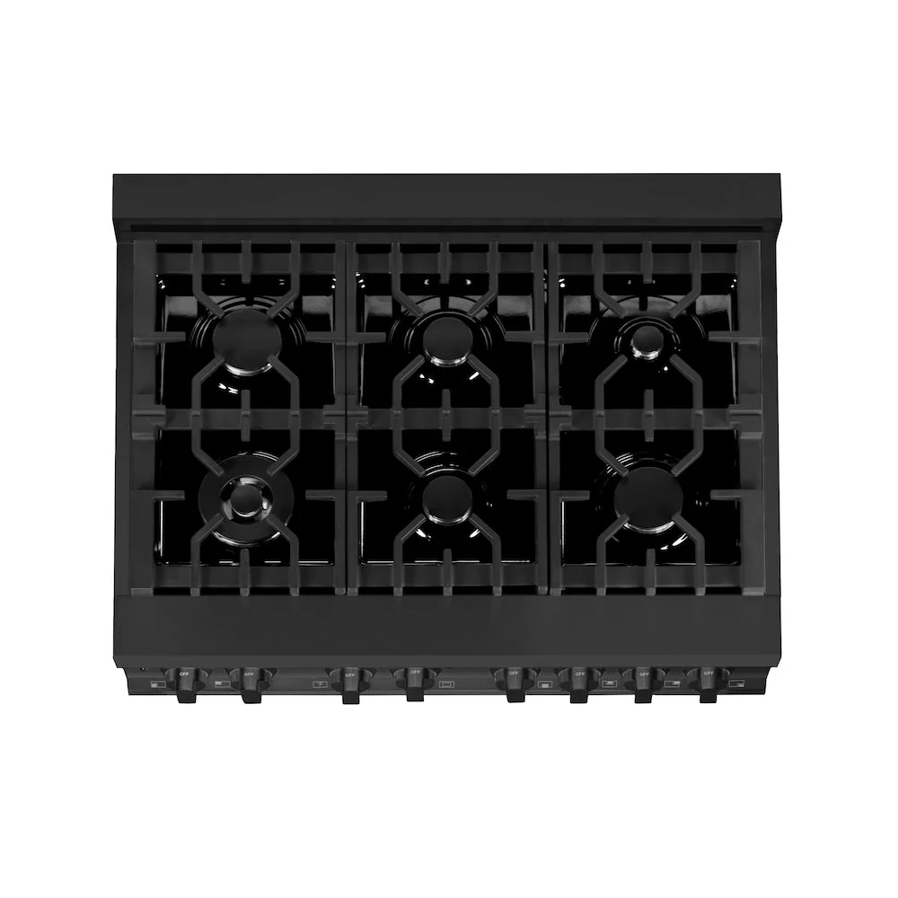 ZLINE 36 in. 4.6 cu. ft. Legacy Dual Fuel Range with 6 Burner Gas Cooktop and Electric Convection Oven in Black Stainless Steel, Open Box-Good Condition - Image 6