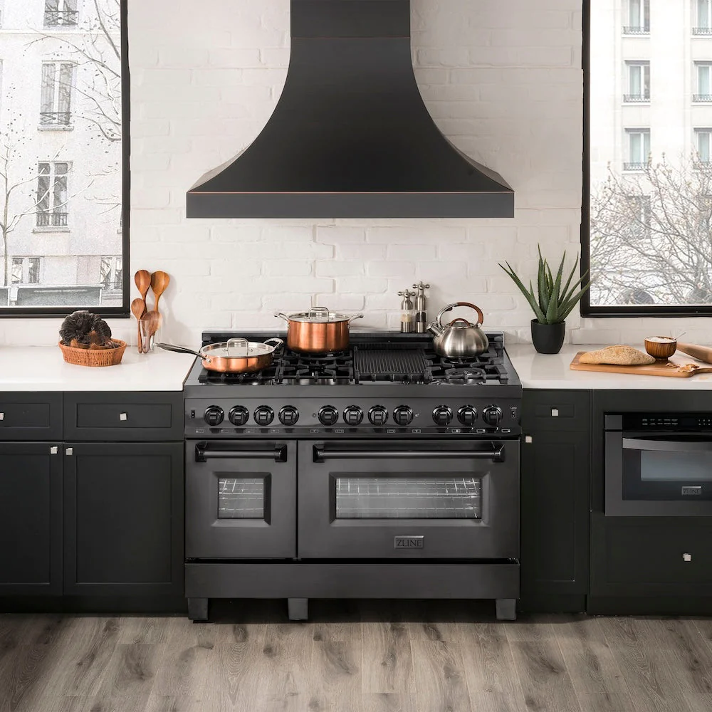 ZLINE 48 in. 6.0 cu. ft. Legacy Dual Fuel Range with 7 Burner Gas Cooktop and 2 Electric Ovens in Black Stainless Steel, Open Box-Good Condition - Image 19