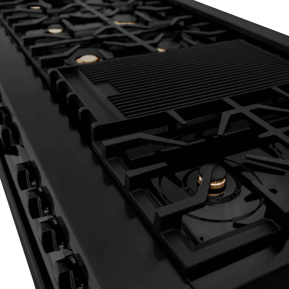 ZLINE 60 in. 7.4 cu. ft. Legacy Dual Fuel Range with Gas Cooktop and 2 Electric Convection Ovens in Black Stainless Steel with 8 Brass Burners, Open Box-Good Condition - Image 10