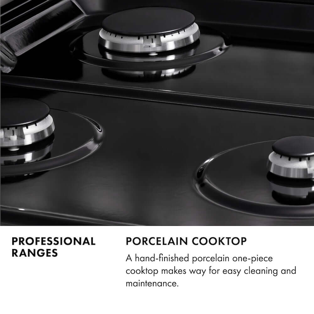 ZLINE Autograph Edition 48 in. 6.0 cu. ft. Legacy Dual Fuel Range with 7 Burner Gas Cooktop and 2 Electric Ovens in Black Stainless Steel and Polished Gold Accents, Open Box-Good Condition - Image 4