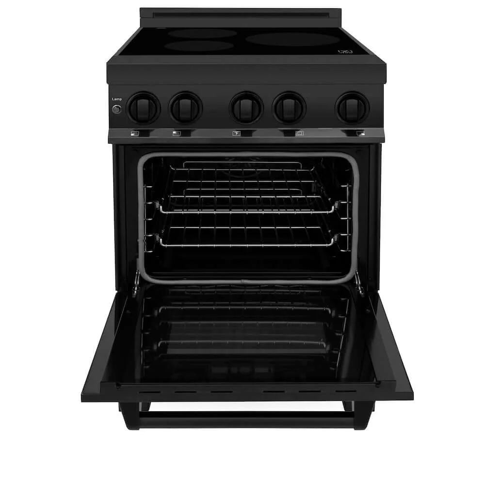 ZLINE 24 in. 2.8 cu. ft. Legacy Induction Range with 4 Element Cooktop and Electric Oven in Black Stainless Steel, Open Box-Good Condition - Image 9