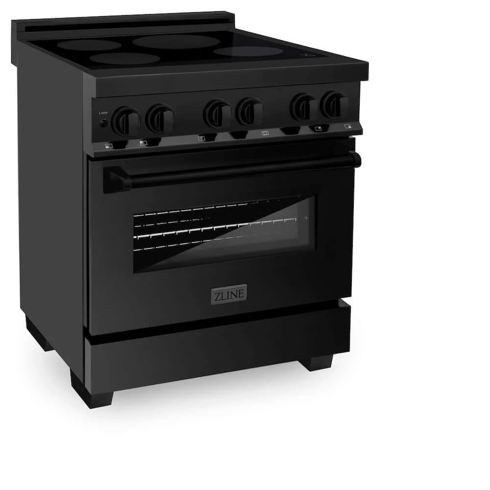 ZLINE 30 in. 4.0 cu. ft. Legacy Induction Range with 4 Element Cooktop and Electric Oven in Black Stainless Steel, Open Box-Good Condition - Image 3