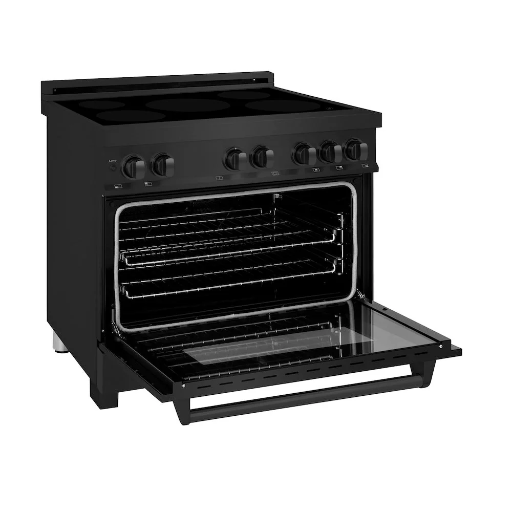 ZLINE 36 in. 4.6 cu. ft. Legacy Induction Range with 5 Element Cooktop and Electric Oven in Black Stainless Steel, Open Box-Good Condition - Image 4