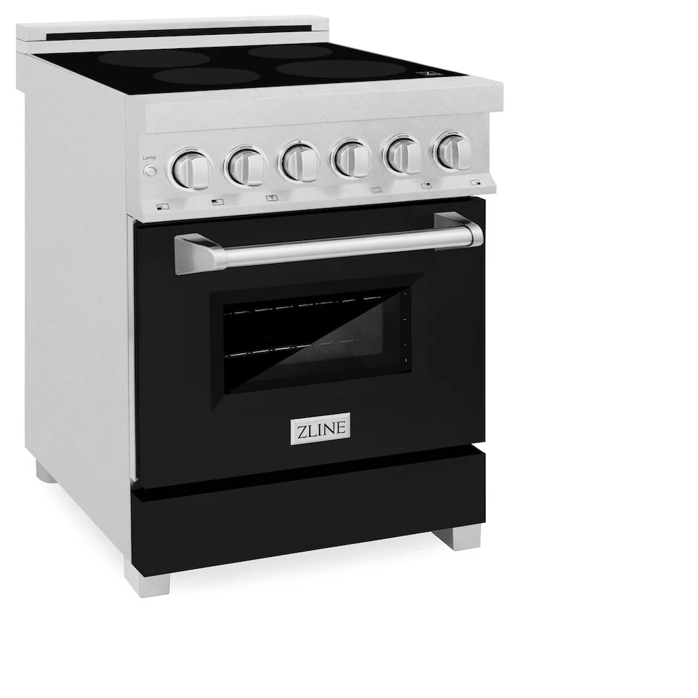 ZLINE 24 in. 2.8 cu. ft. Legacy Induction Range with 4 Element Cooktop and Electric Oven in Satin Stainless Steel and Black Matte Door, Open Box-Good Condition - Image 3