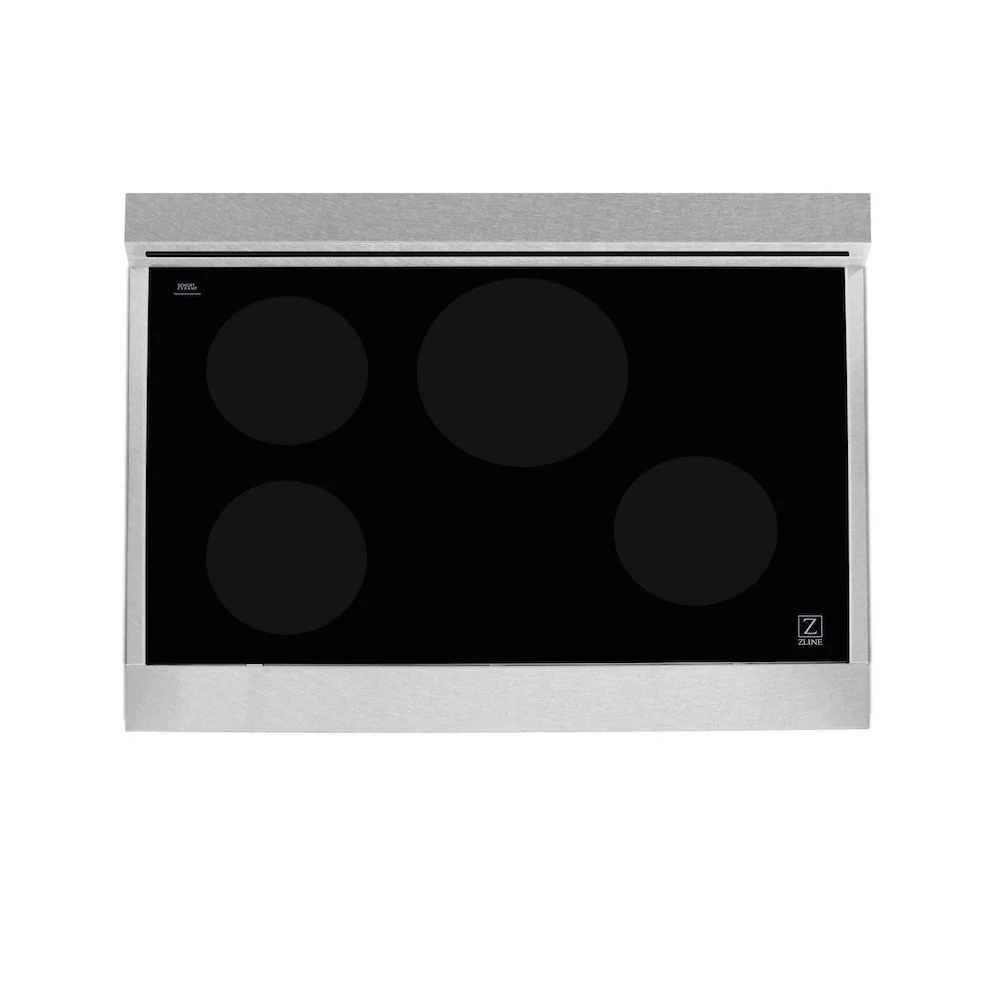 ZLINE 36 in. 4.6 cu. ft. Legacy Induction Range with 5 Element Cooktop and Electric Oven in Satin Stainless Steel and Blue Matte Door, Open Box-Good Condition - Image 6