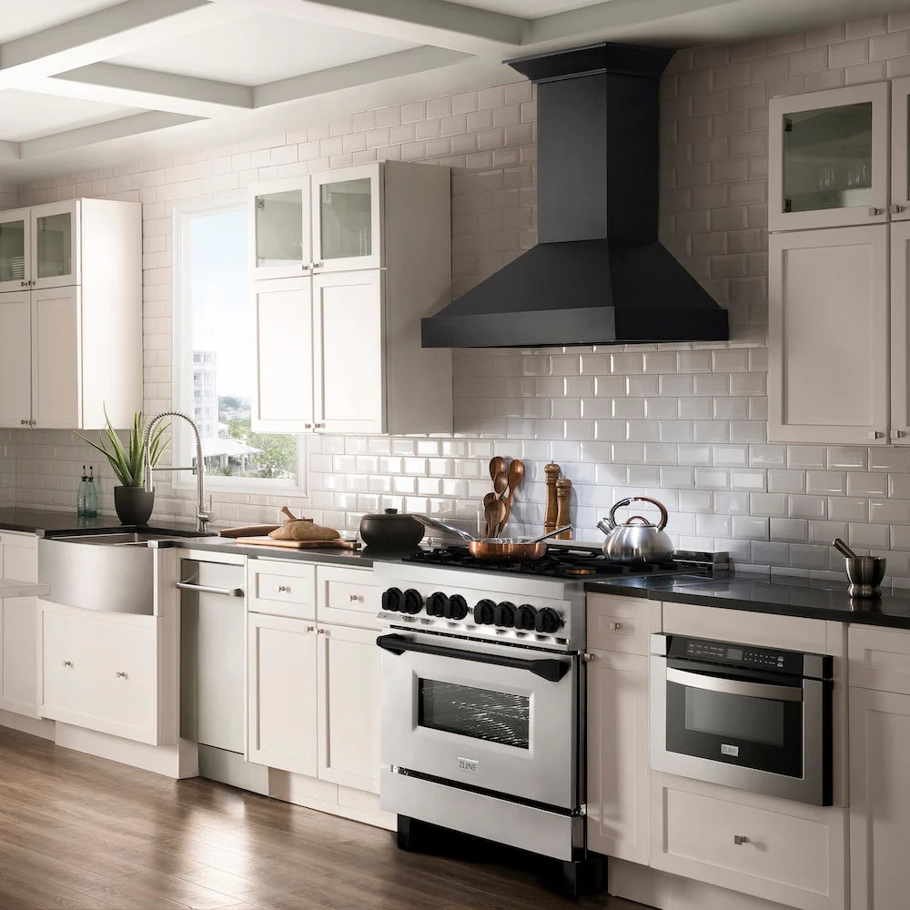ZLINE Autograph Edition 36 in. 4.6 cu. ft. Legacy Dual Fuel Range with 6 Burner Gas Cooktop and Electric Convection Oven in Stainless Steel and Matte Black Accents, Open Box-Good Condition - Image 2