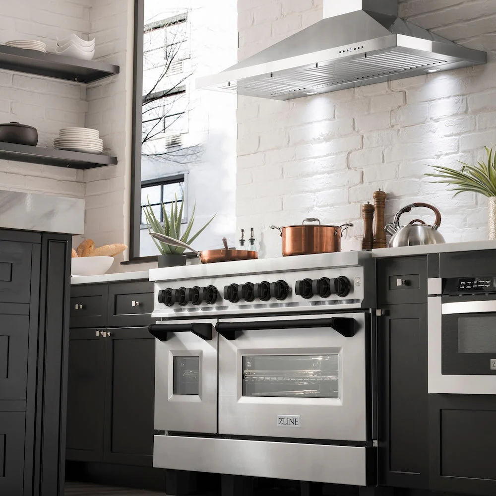 ZLINE Autograph Edition 48 in. 6.0 cu. ft. Legacy Dual Fuel Range with 7 Burner Gas Cooktop and 2 Electric Ovens in Stainless Steel and Matte Black Accents, Open Box-Good Condition - Image 18